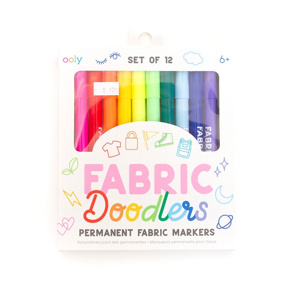 Ooly, Marker Set, Art & School, Fabric Doodlers, 12 count, 716434